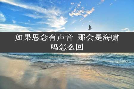 如果思念有声音 那会是海啸吗怎么回