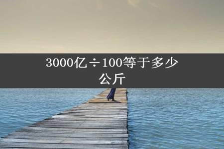 3000亿÷100等于多少公斤