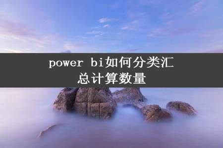 power bi如何分类汇总计算数量