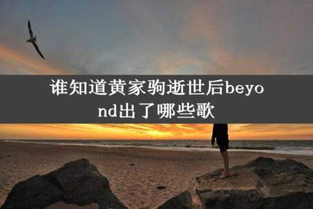 谁知道黄家驹逝世后beyond出了哪些歌