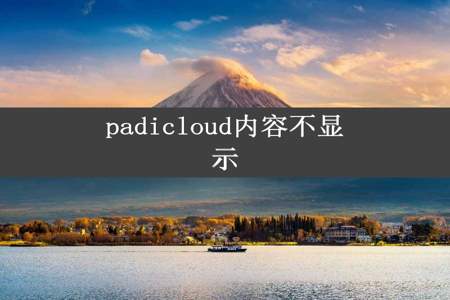 padicloud内容不显示