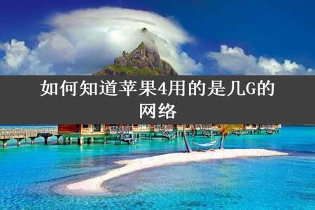 如何知道苹果4用的是几G的网络