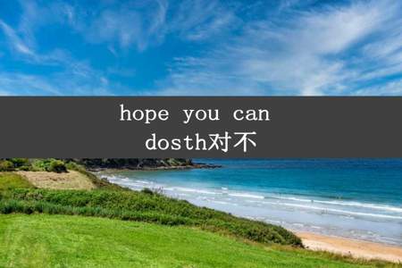 hope you can dosth对不