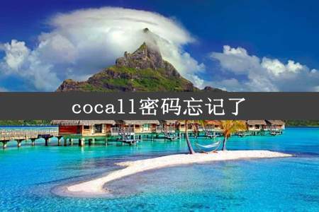 cocall密码忘记了