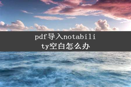 pdf导入notability空白怎么办