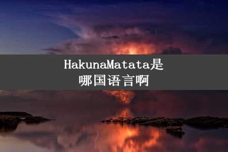 HakunaMatata是哪国语言啊