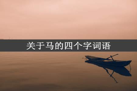 关于马的四个字词语