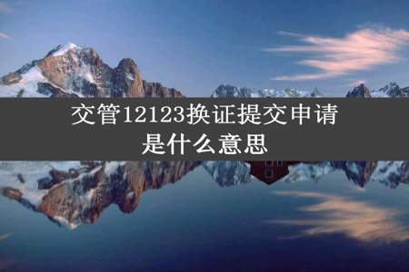 交管12123换证提交申请是什么意思