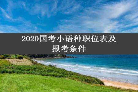 2020国考小语种职位表及报考条件