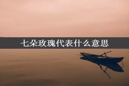 七朵玫瑰代表什么意思