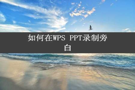 如何在WPS PPT录制旁白