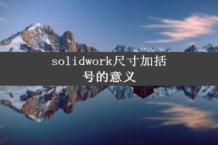 solidwork尺寸加括号的意义