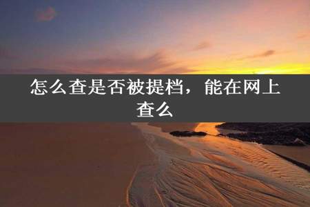 怎么查是否被提档，能在网上查么