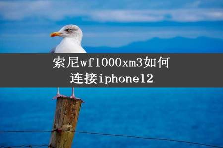 索尼wf1000xm3如何连接iphone12