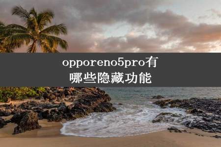 opporeno5pro有哪些隐藏功能