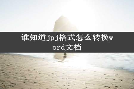 谁知道jpj格式怎么转换word文档