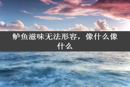 鲈鱼滋味无法形容，像什么像什么