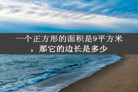 一个正方形的面积是9平方米，那它的边长是多少