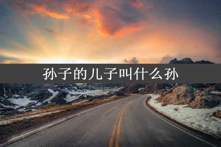 孙子的儿子叫什么孙