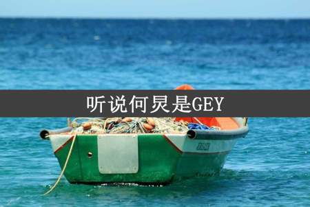 听说何炅是GEY