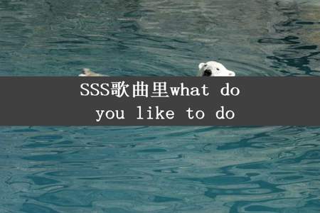 SSS歌曲里what do you like to do