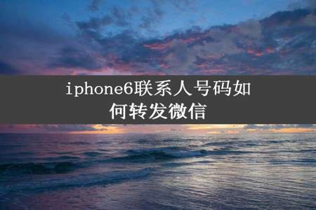 iphone6联系人号码如何转发微信