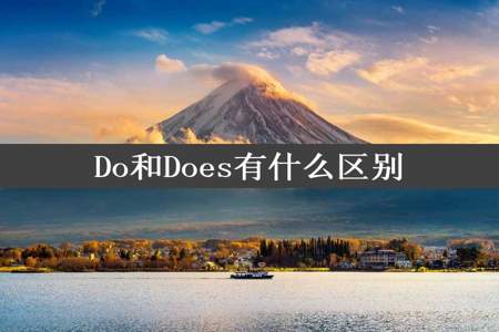 Do和Does有什么区别