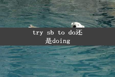 try sb to do还是doing