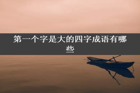 第一个字是大的四字成语有哪些