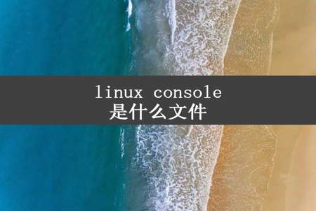 linux console是什么文件