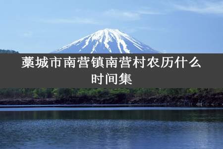 藁城市南营镇南营村农历什么时间集