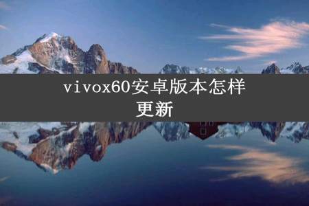 vivox60安卓版本怎样更新