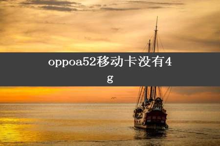 oppoa52移动卡没有4g