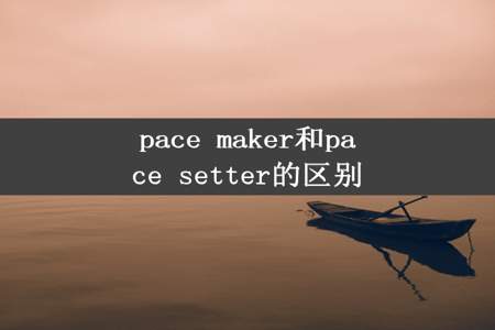 pace maker和pace setter的区别