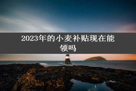 2023年的小麦补贴现在能领吗