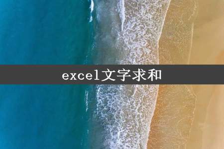 excel文字求和