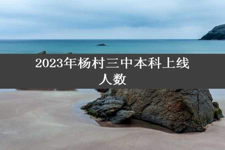 2023年杨村三中本科上线人数