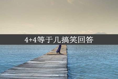 4+4等于几搞笑回答