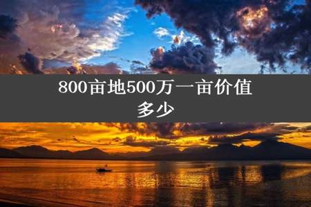 800亩地500万一亩价值多少