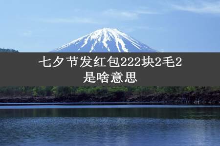 七夕节发红包222块2毛2是啥意思