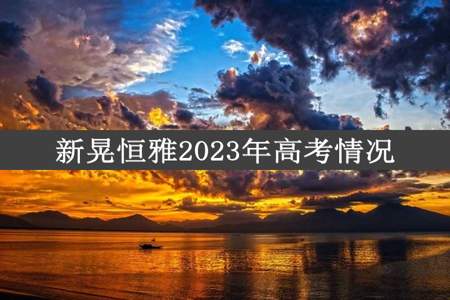 新晃恒雅2023年高考情况