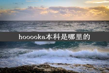 hooooka本科是哪里的