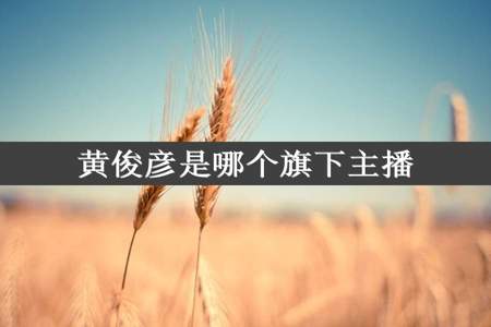 黄俊彦是哪个旗下主播