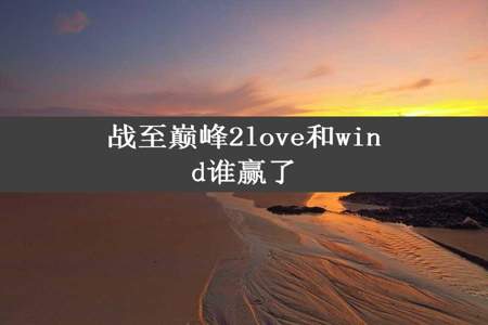 战至巅峰2love和wind谁赢了