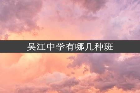 吴江中学有哪几种班