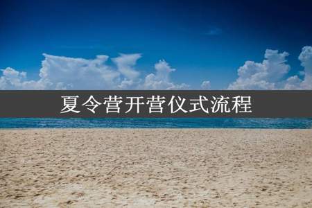 夏令营开营仪式流程