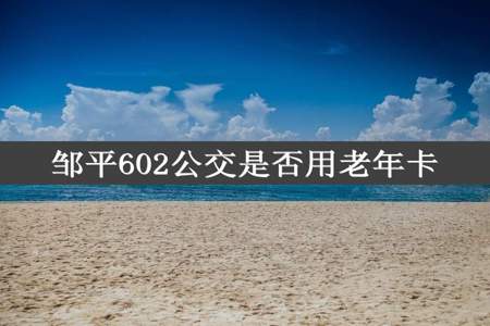 邹平602公交是否用老年卡