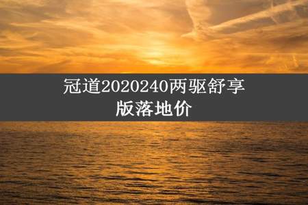 冠道2020240两驱舒享版落地价