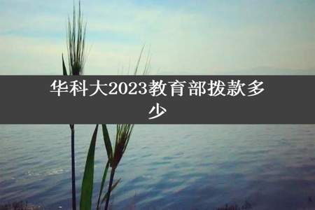 华科大2023教育部拨款多少