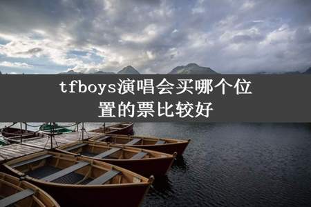 tfboys演唱会买哪个位置的票比较好